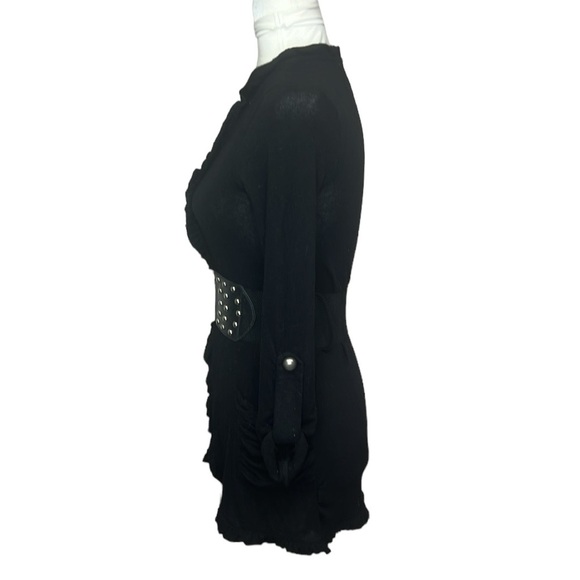 Arden B Open Belted Sweater Black - Picture 2 of 5